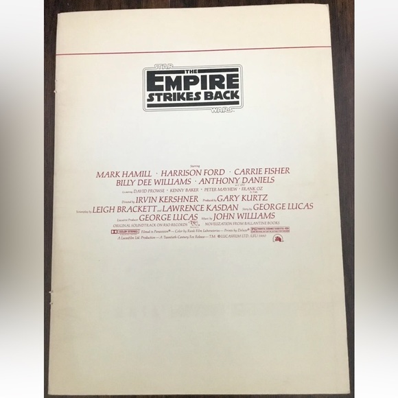 1980 STAR WARS EMPIRE STRIKES BACK Screening Program Brochure w/ Illustrations - Picture 2 of 8